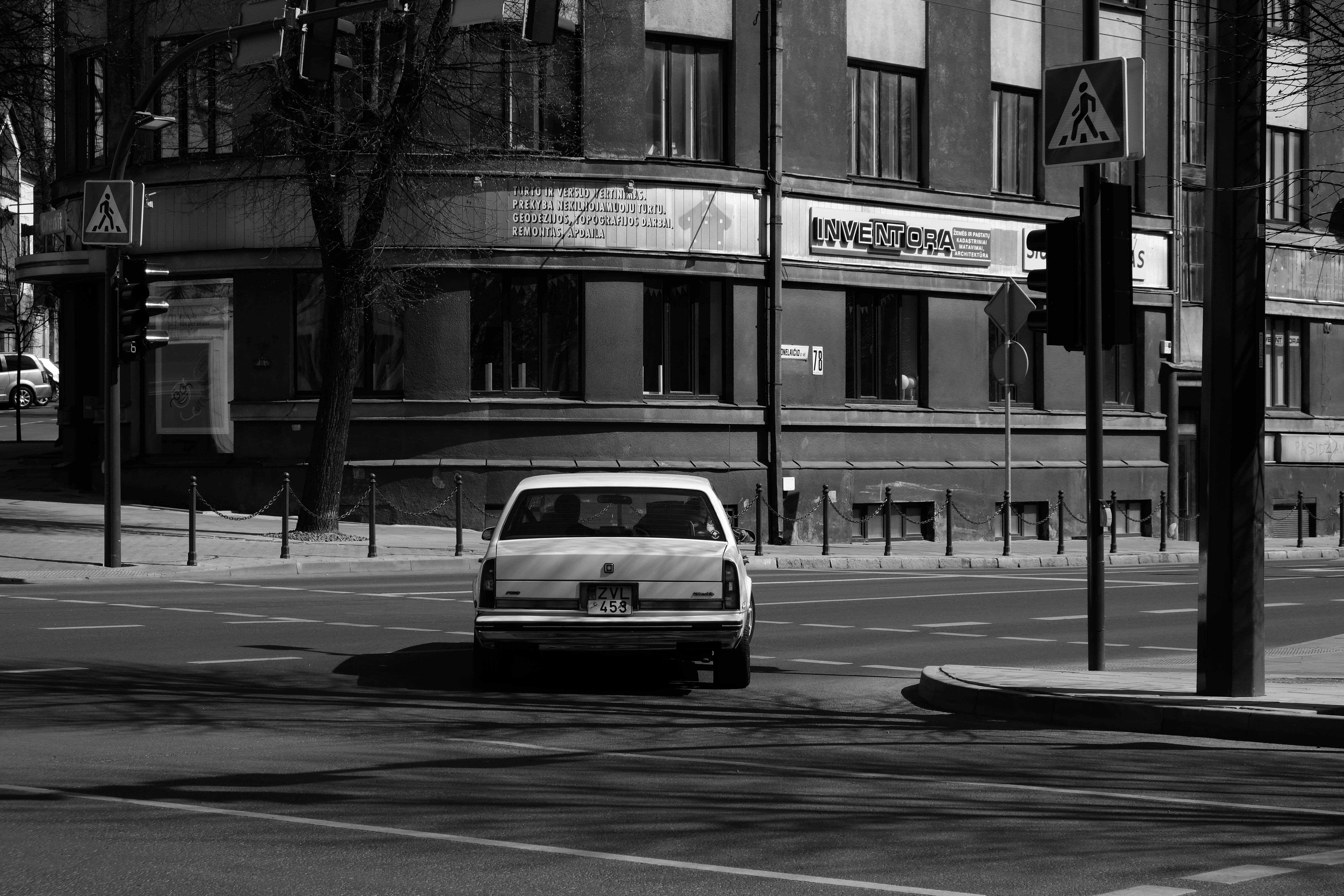 Car in black and white