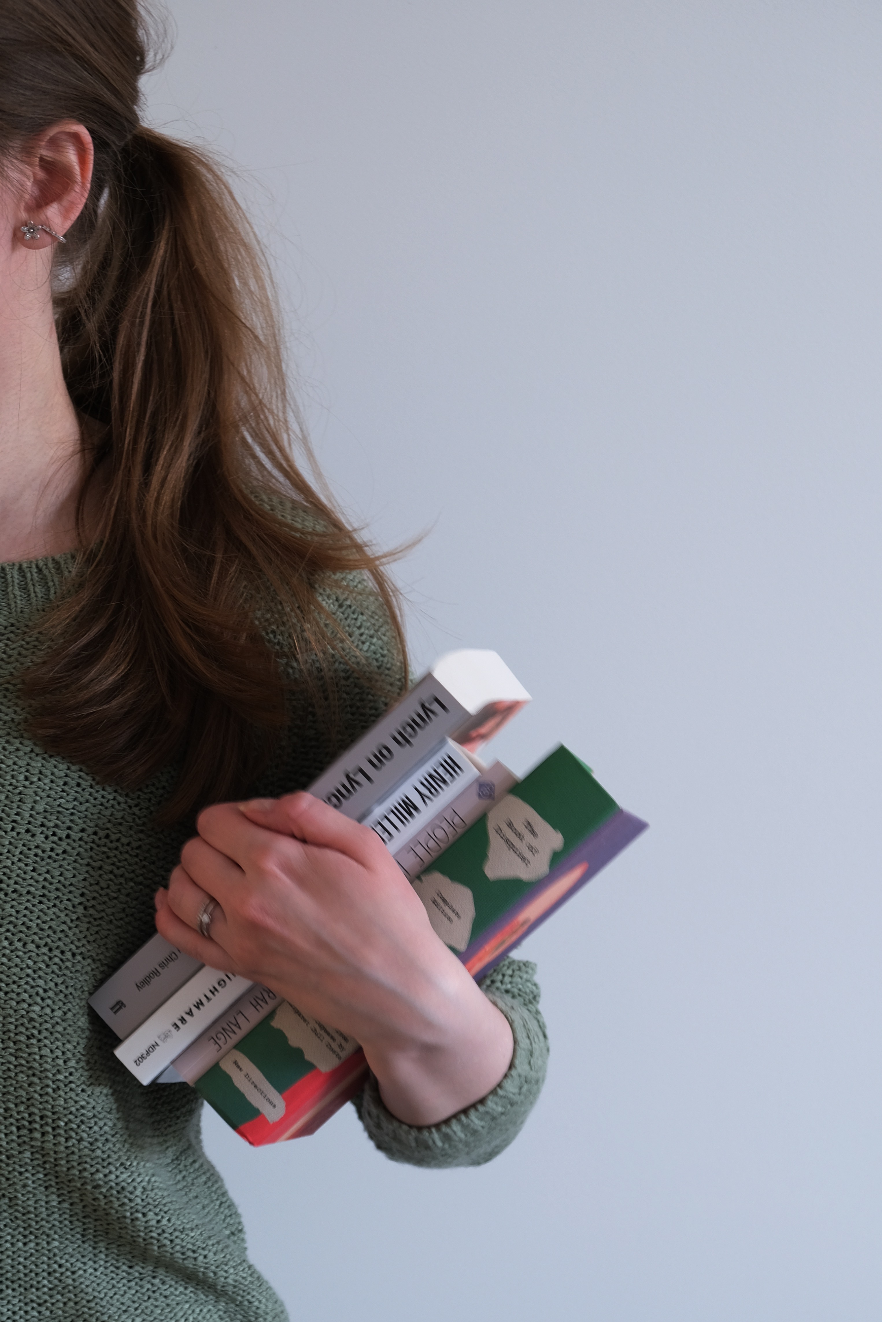 A girl with books